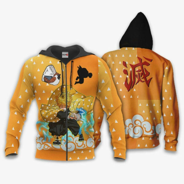 Demon Slayer Zenitsu Anime 3k333 Fan Gift Stylist Unisex Cartoon 3d Hoodie Zip Hoodie 1437