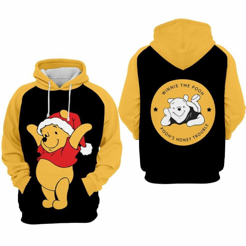 Winnie The Pooh Pooh's Honey Trouble Over Print 3d Hoodie Zip Hoodie
