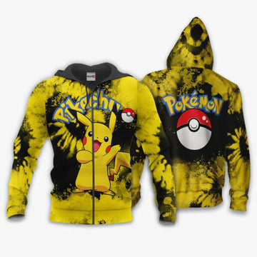 Pikachu Anime Pokemon Manga Tie Dye Style 1k800 Fan Gift Stylist Unisex Cartoon Graphic Outfits Aop 3d Hoodie Zip Hoodie 2027