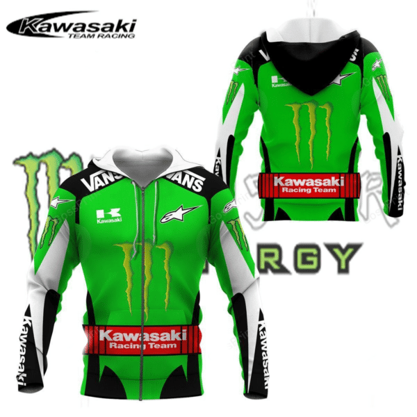 Kawasaki Monster Energy Racing Team Car Fan Gift 3d Zip Hoodie Hoodie Ii0 389
