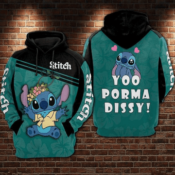 Funny Stitch And Lilo Ohana Cartoon Disney 114 Fan Gift Stylist Unisex Cartoon Graphic Outfits Aop Hoodie 776