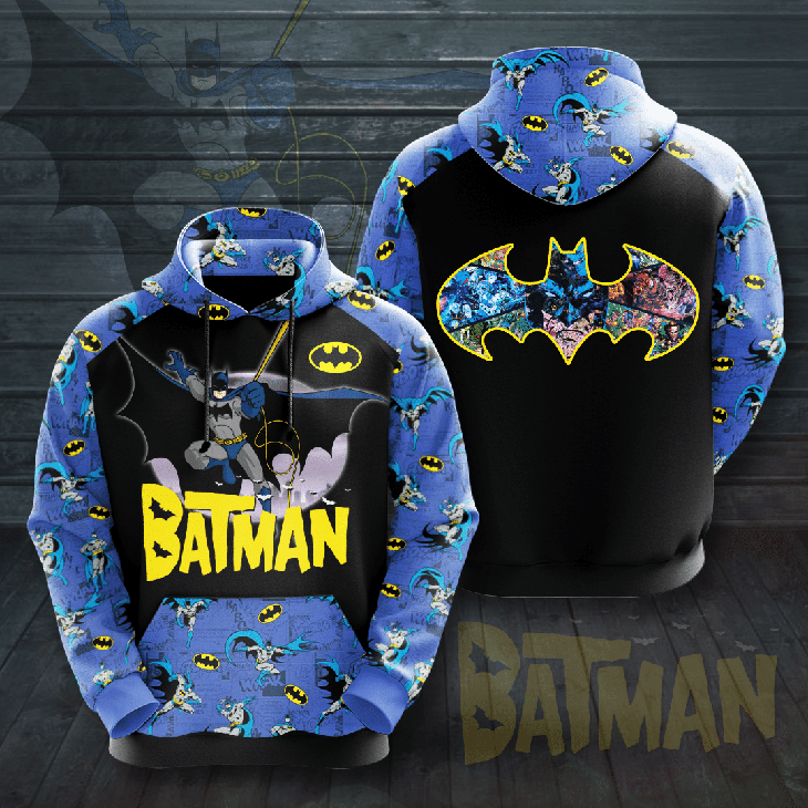 Batman Blue All Over Print 3d Hoodie Zip Hoodie