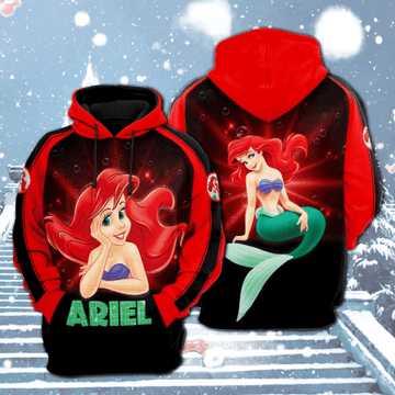 Ariel Princess Disney Cartoon 513 Fan Gift Stylist Unisex Cartoon Graphic Outfits Aop Hoodie 1326