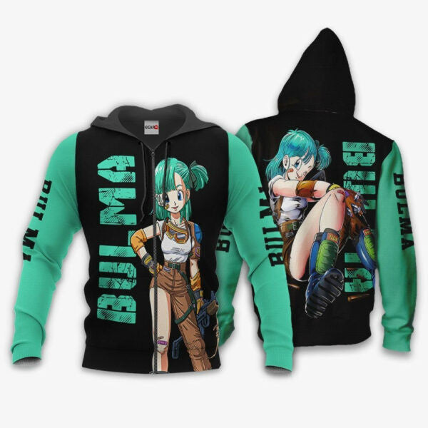 Bulma Dragon Ball Z Anime 1k364 Fan Gift Stylist Unisex Cartoon Graphic Outfits Aop 3d Hoodie, Zip Hoodie 43