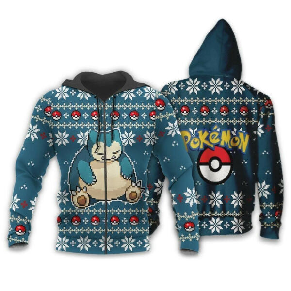 Snorlax Anime Pokemon Manga Ugly Christmas Sweater 1k851 Fan Gift Stylist Unisex Cartoon Graphic Outfits Aop 3d Hoodie Zip Hoodie 2830