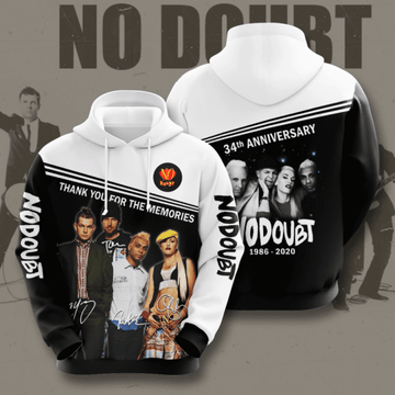 No Doubt 34th Anniversary 1986 2020 Signature Design Gift For Fan Custom 3d Hoodie All Over Printed Hoodie