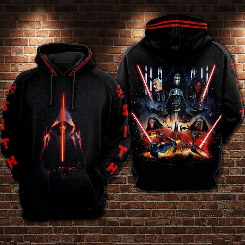 All Sith Lords Star Wars Red And Black Over Print 3d Hoodie Zip Hoodie