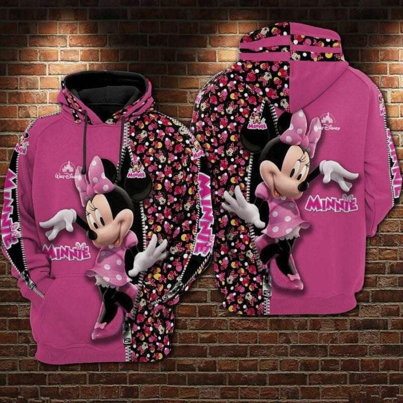 Minnie Mouse Lock Movies Disney Over Print 3d Hoodie Zip Hoodie