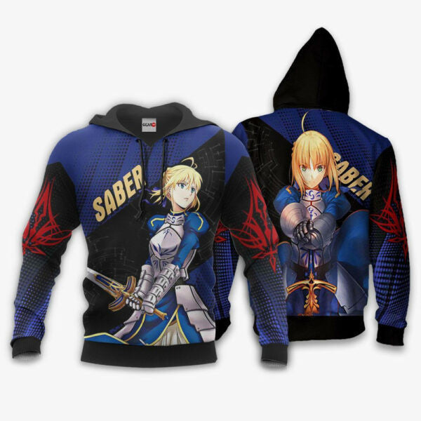 Fate Stay Night Saber Anime 3k278 Fan Gift Stylist Unisex Cartoon 3d Hoodie Zip Hoodie 537