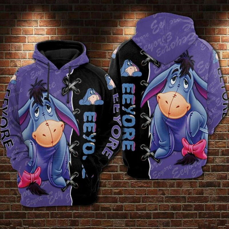 Eeyore Cartoon Winnie The Pooh 7 Over Print 3d Hoodie Zip Hoodie
