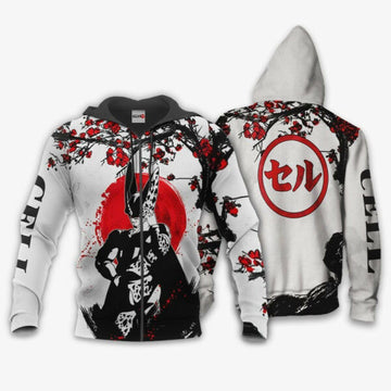 Perfect Cell Japan Cherry Blossoms Dragon Ball Z Anime 1k348 Fan Gift Stylist Unisex Cartoon Graphic Outfits Aop 3d Hoodie, Zip Hoodie 2087