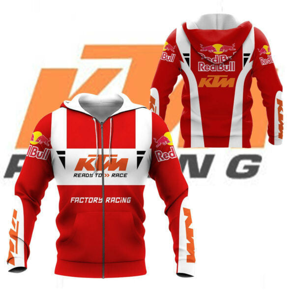 Red Bull Ktm Factory Racing F1 8k107 Fan Gift 3d Zip Hoodie Hoodie Ii0 2474