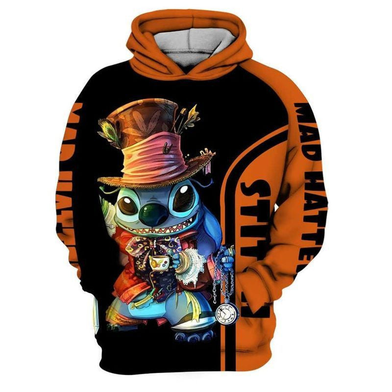 Mad Hatter Cartoon Lilo And Stitch For Men And Women 3d Hoodie Zip Hoodie 1076