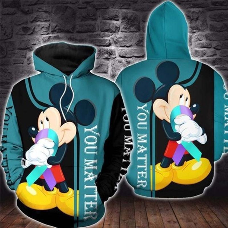 Mickey Mouse Disney You Matter All Over Printed Custom 3d T Shirt Sweatshirt Zip Hoodie Bomber 522