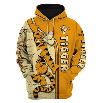 Tigger The Tiger Disney Fan Gift, Tigger The Tiger Gift, Stylist Unisex Cartoon Graphic Outfits Aop Hoodie, Zip Hoodie 2058