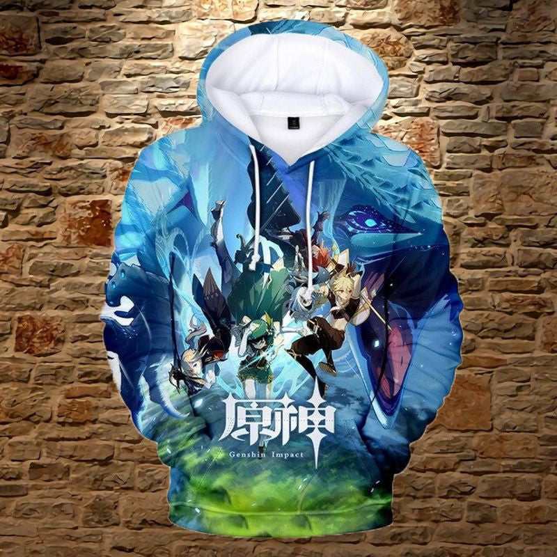 Anime Genshin Impact Over Print 3d Hoodie Zip Hoodie 5