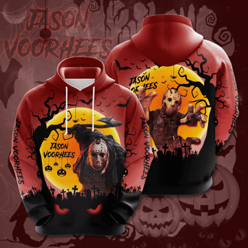 Halloween Hoodie Horror Hoodie Jason Voorhees And Friday The 13th Red 3d Hoodie Zip Hoodie