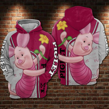 Piglet Peanuts Over Print 3d Hoodie Zip Hoodie