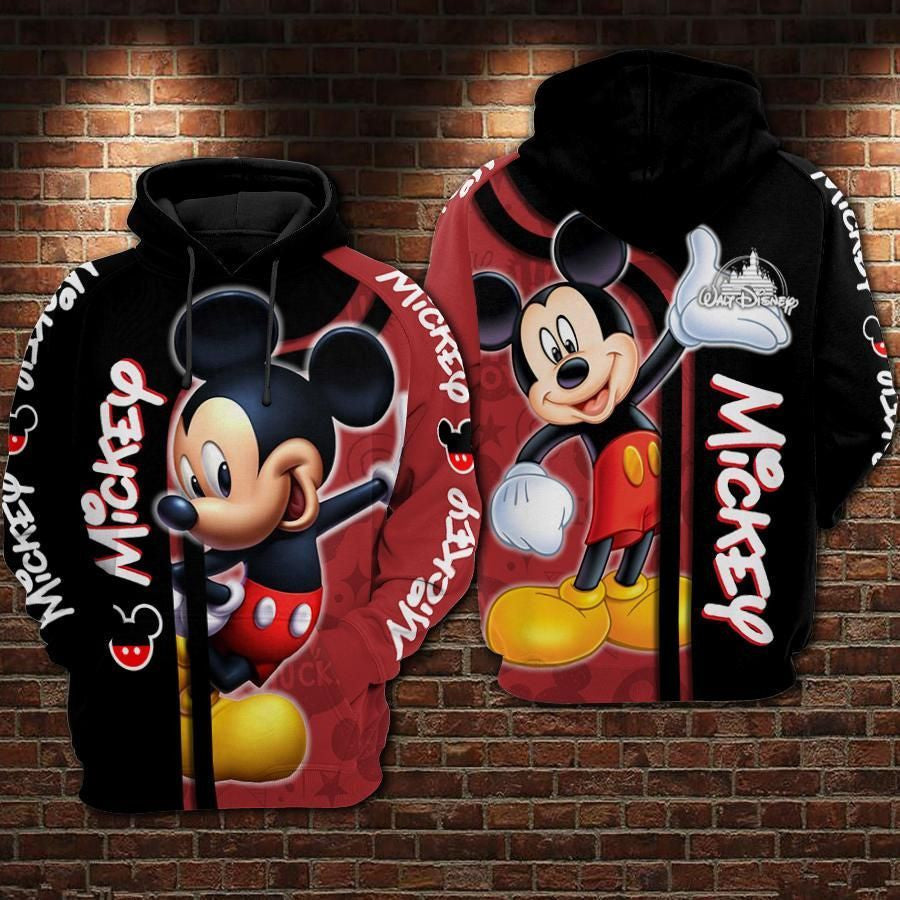 Mickey Mouse Walt Disney Over Print 3d Hoodie Zip Hoodie 368