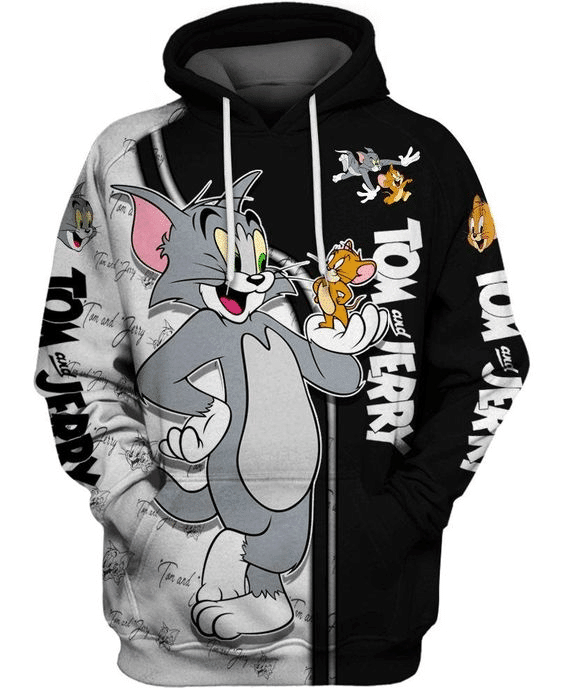 Tom And Jerry Cartoon Series Tv 41 Fan Gift Stylist Unisex Cartoon Graphic Outfits Aop Hoodie 2412