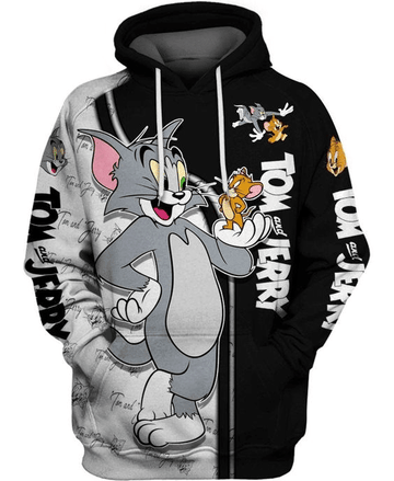 Tom And Jerry Cartoon Series Tv 41 Fan Gift Stylist Unisex Cartoon Graphic Outfits Aop Hoodie 2412