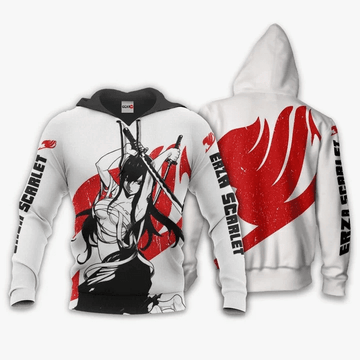 Erza Scarlet Anime Manga Fairy Tail Silhouette For Men And Women 3d Hoodie Zip Hoodie