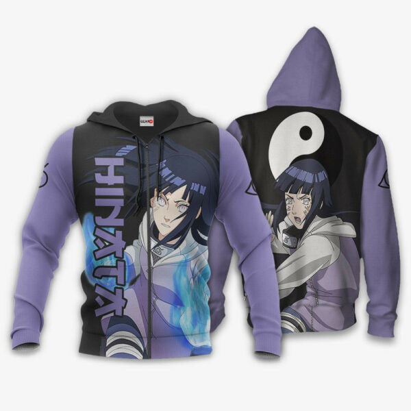 Hinata Hyuga Naruto Anime 3k336 Fan Gift Stylist Unisex Cartoon 3d Hoodie Zip Hoodie 313