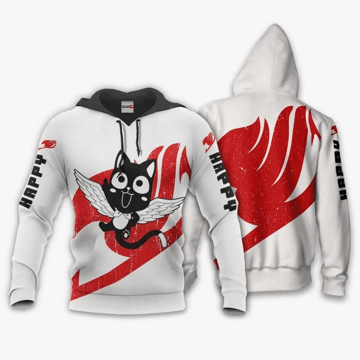 Fairy Tail Happy Anime Manga Fairy Tail Edens Zero For Men And Women 3d Hoodie Zip Hoodie