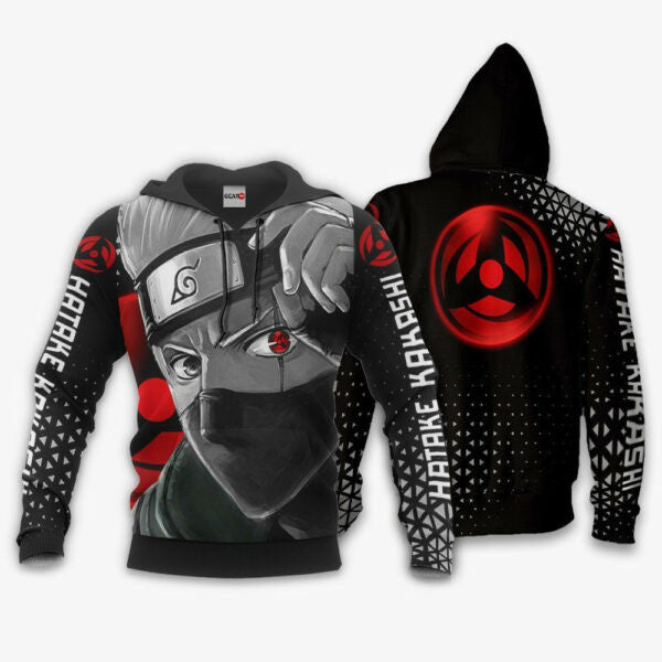 Hatake Kakashi Sharingan Eye Naruto Anime 3k462 Fan Gift Stylist Unisex Cartoon 3d Hoodie Zip Hoodie 1573
