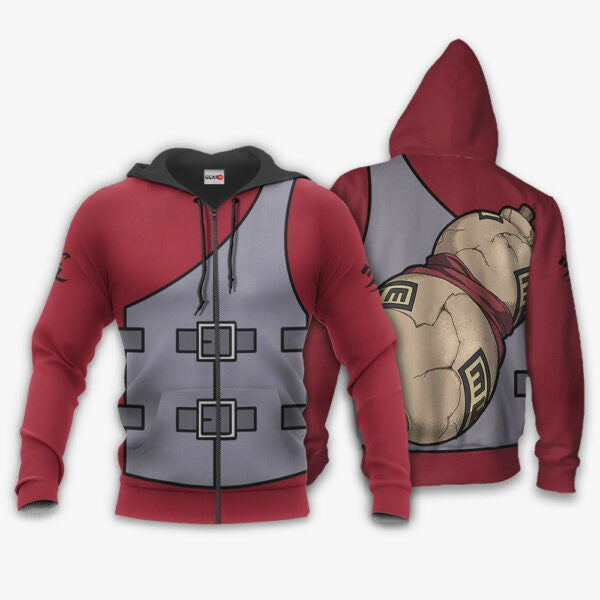 Gaara Uniform Costume Naruto Anime 3k232 Fan Gift Stylist Unisex Cartoon 3d Hoodie Zip Hoodie 636