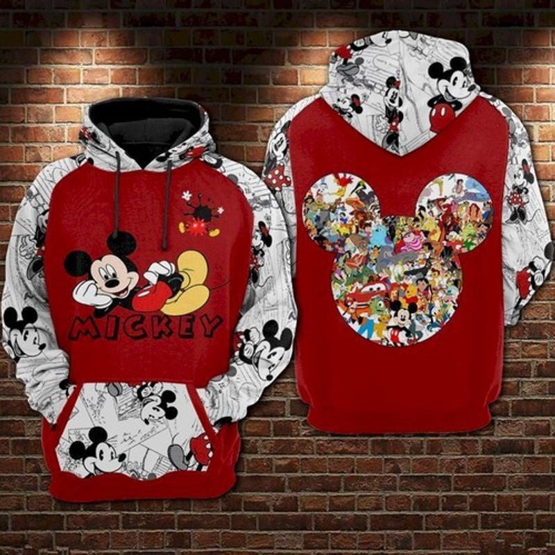 Mickey And Minnie Mouse Friends 3d Hoodie