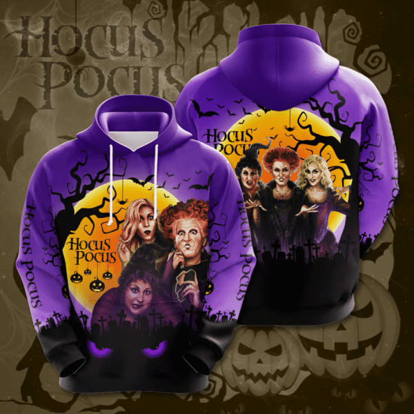 Hocus Pocus Halloween Design Gift For Fan Custom 3d Hoodie All Over Printed Hoodie