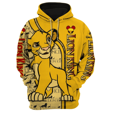 Simba The Lion King Walt Disney Fan Gift, Stylist Unisex Cartoon Graphic Outfits Aop Hoodie, Zip Hoodie 2508