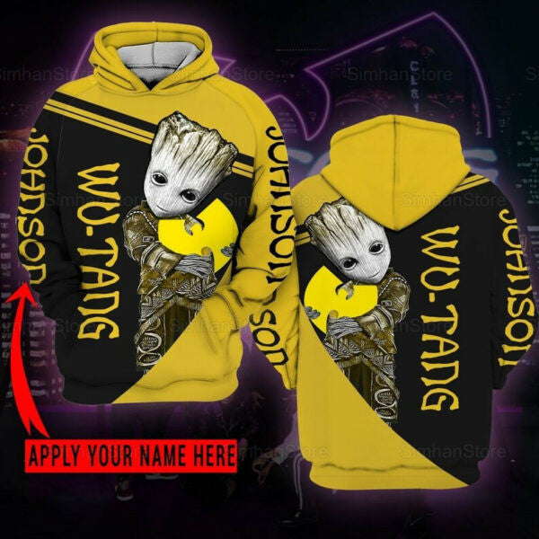 Custom Name Groot Wu Tang Clan Hip Hop,wu Tang Clan Rock And Roll 2k716 Fan Gift Stylist Unisex Cartoon 3d Hoodie Zip Hoodie 1727