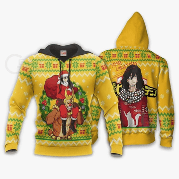Shota Aizawa And All Might Ugly Christmas Mha Anime Manga For Men And Women 3d Hoodie Zip Hoodie
