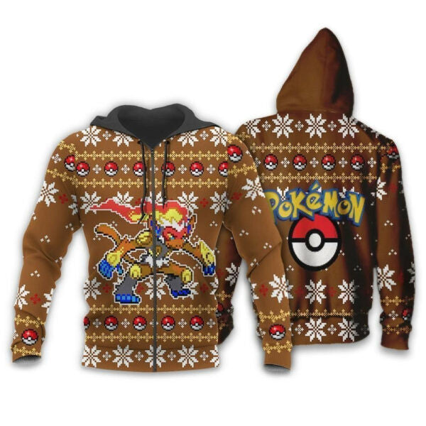 Infernape Anime Pokemon Manga Ugly Christmas Sweater 1k837 Stylist Unisex Graphic Outfits Aop 3d Hoodie Zip Hoodie 828