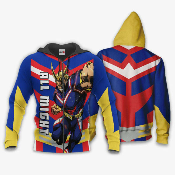 All Might Anime My Hero Academia Manga 2k30 Fan Gift Stylist Unisex Cartoon Graphic Outfits Aop 3d Hoodie Zip Hoodie 317