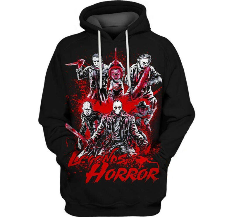 Halloween Horror Hoodie Legends Of Horror Chucky Jason Michael 3d Hoodie Zip Hoodie