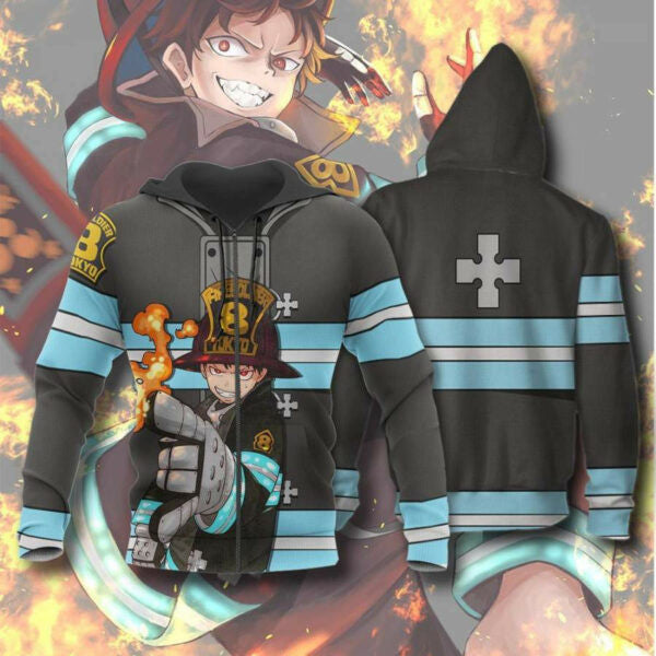 Shinra Kusakabe Fire Force Anime 2k959 Fan Gift Stylist Unisex Cartoon 3d Hoodie Zip Hoodie 2787