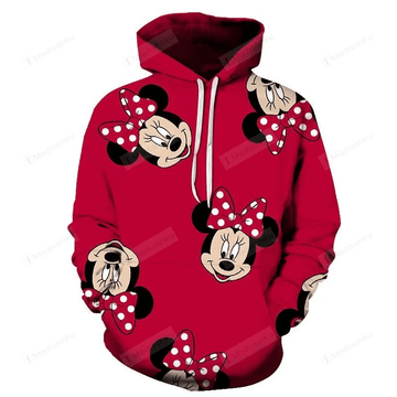 Minnie Mouse Face For Unisex 3d All Over Print Hoodie, Zip-up Hoodie