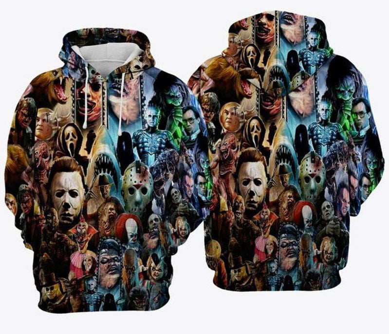 Horror Movie Characters Halloween Full Printing 3d Hoodie 2