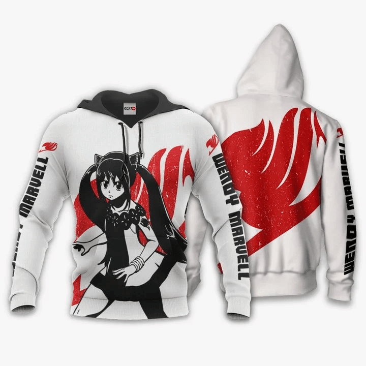 Wendy Marvell Anime Manga Fairy Tail Silhouette 2 For Men And Women 3d Hoodie Zip Hoodie