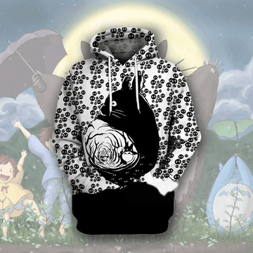 Ghibli Totoro Over Print 3d Hoodie Zip Hoodie