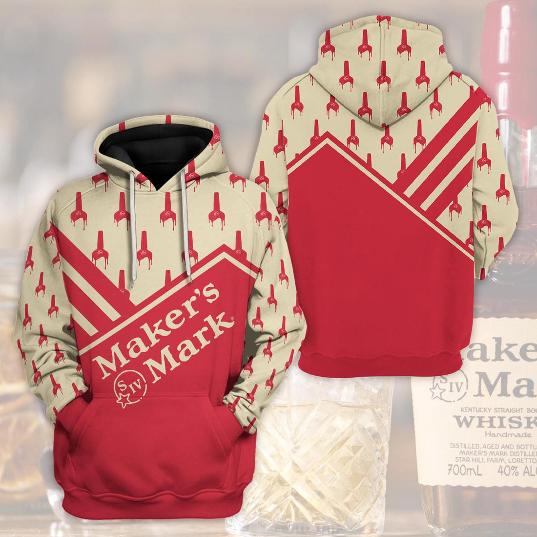 Marker's Mark Bourbon Whiskey 3d Hoodie