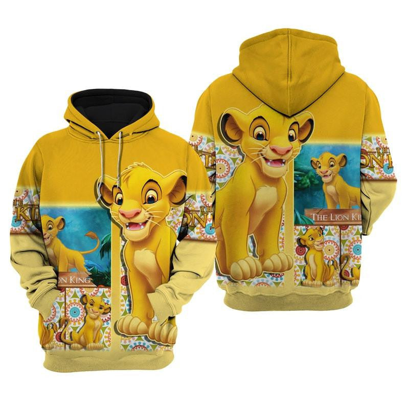 Disney Cartoon Fan Gift, Disney Simba The Lion King All Over Print Hoodie, Zip Hoodie