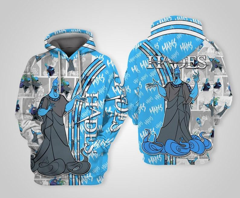 Disney Cartoon Hades, Disney Hades Comics Book Patterns All Over Print Hoodie, Zip Hoodie
