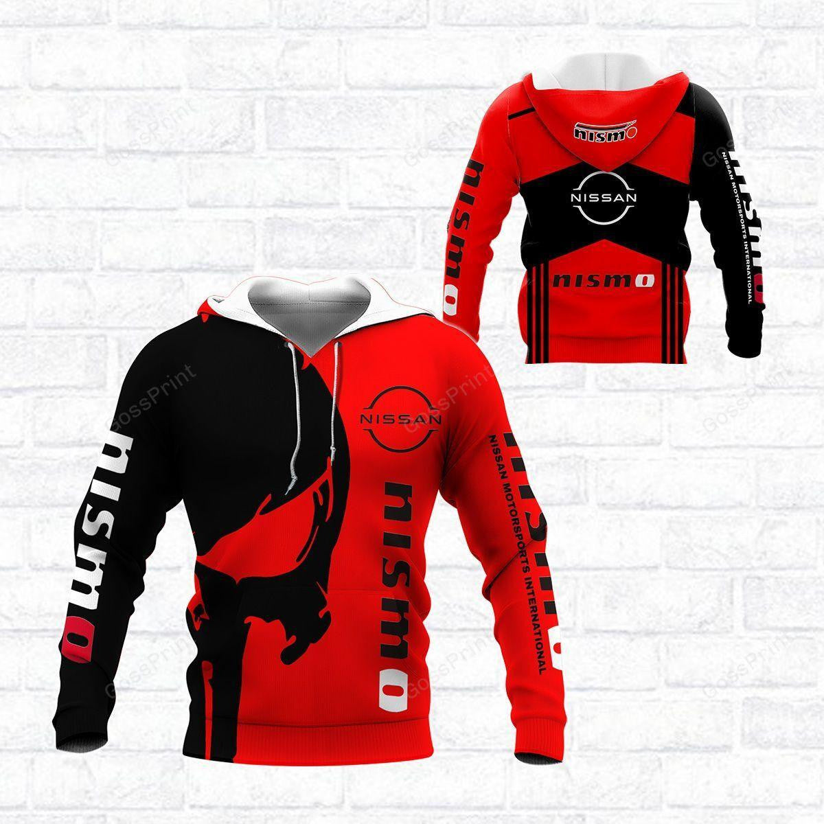 Nissan Motorsports Skull Nismo All Over Print Hoodie, Zip Hoodie 172