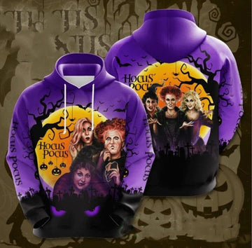 Hocus Pocus Horror Halloween All Over Print Hoodie