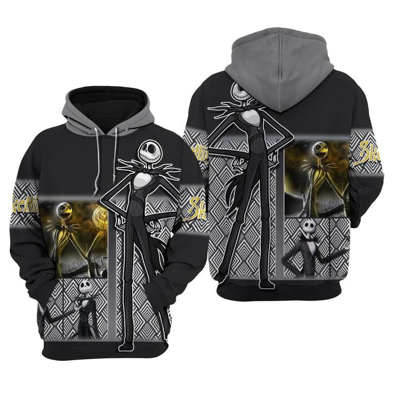 Jack Skellington Fan Gift, Jack Nightmare Before Christmas Pumpkin King All Over Print Hoodie, Zip Hoodie