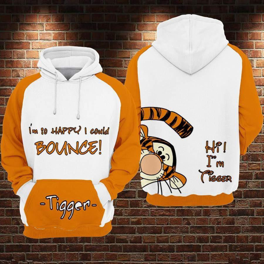 Winnie The Pooh Disney, Tigger Disney Im So Happy I Could Bounce Aop Hoodie